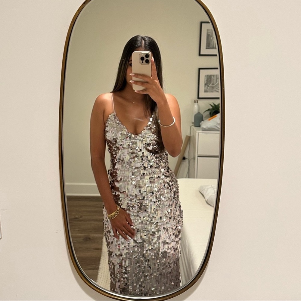 ZARA STRAPPY SEQUIN DRESS - Picture 10 of 16